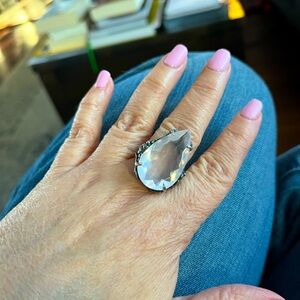Lethe Ring in ghost rose quartz from Blood Milk Jewels.